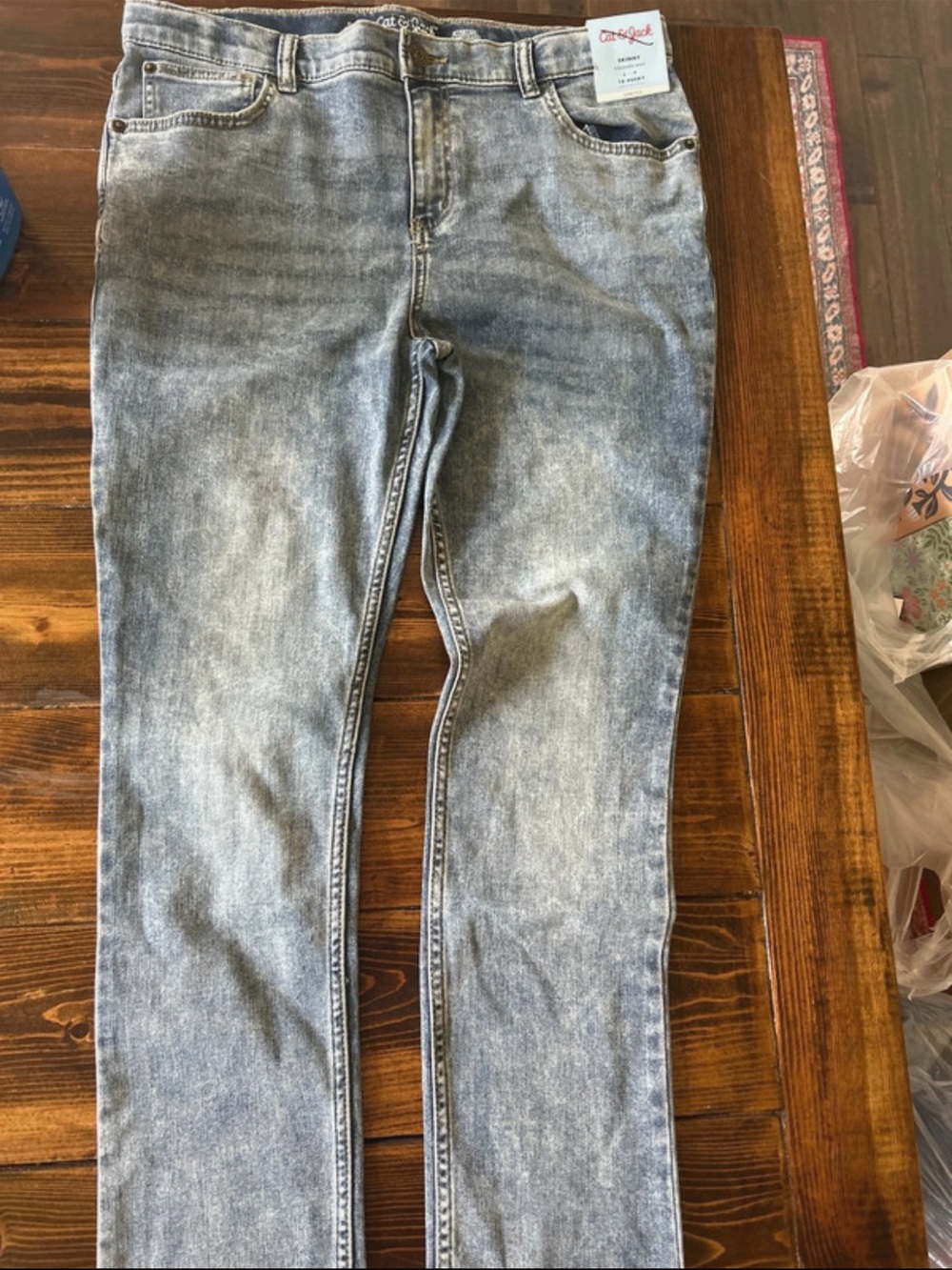 Cat & Jack Acid Washed Skinny Jeans, 16 husky, NWT
